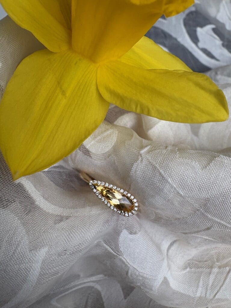 Citrine East West Pear Ring Citrine East West Pear Ring